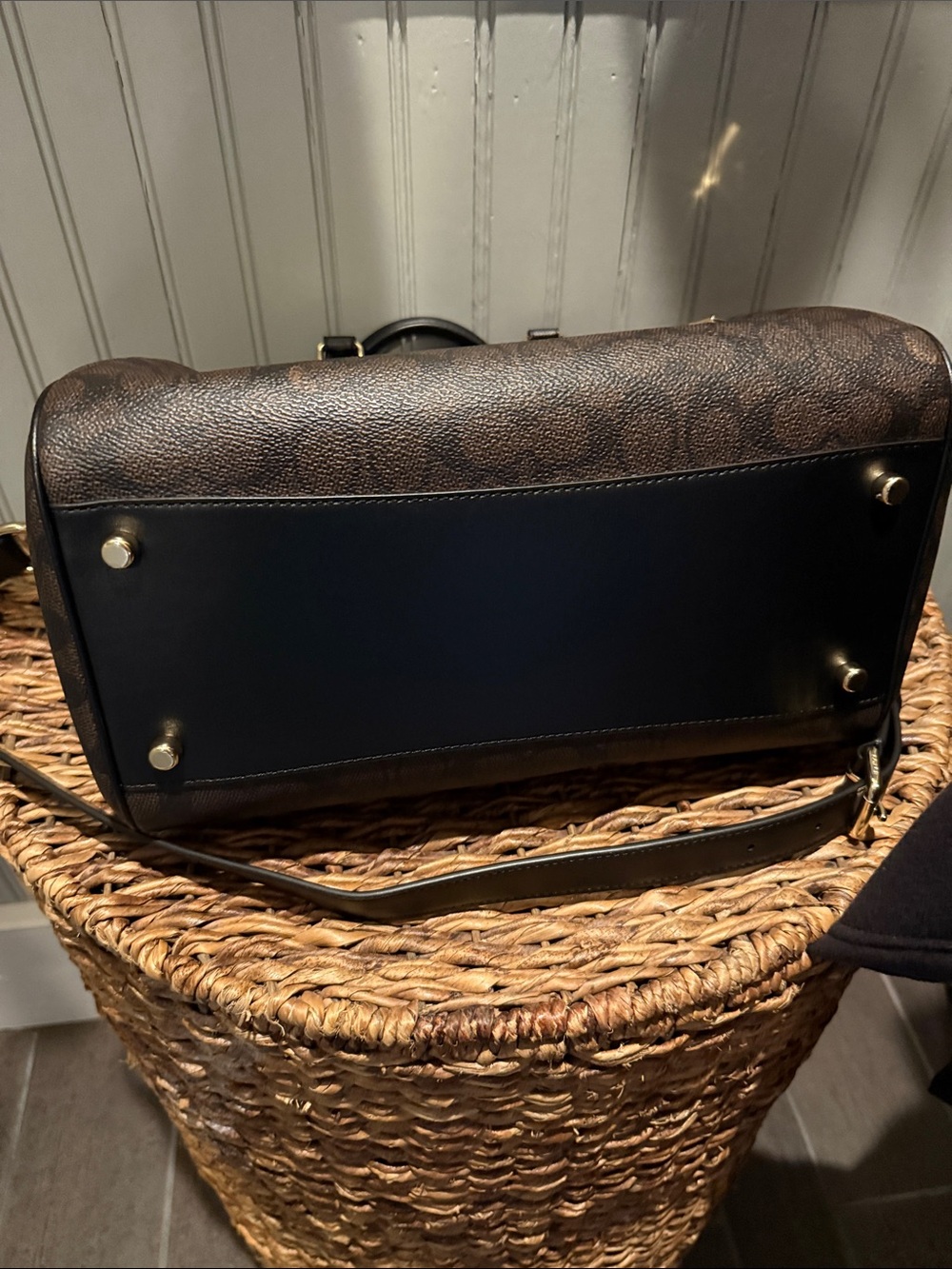 Coach Brown & Black Signature Messenger Bag - Picture 6 of 6